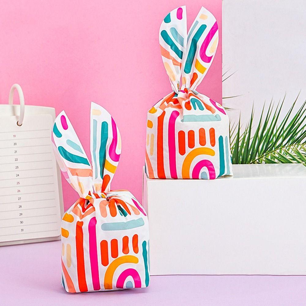 50 Buc Pungi Urechi Lungi Iepure Desen Animat Model Animal Pungi pentru Bomboane Cadou Pungi Ambalare Fursecuri Gustare