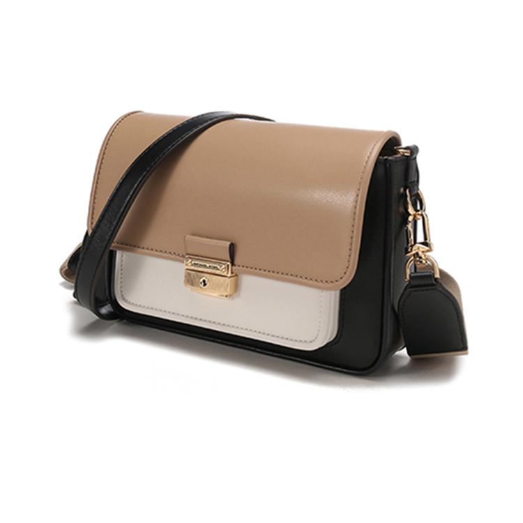 New MICHAEL KORS Bradshaw Cow Leather Handbag, Crossbody Bag, Shoulder Bag Women's 30T1G2BM2L-BLACK-CAMEL