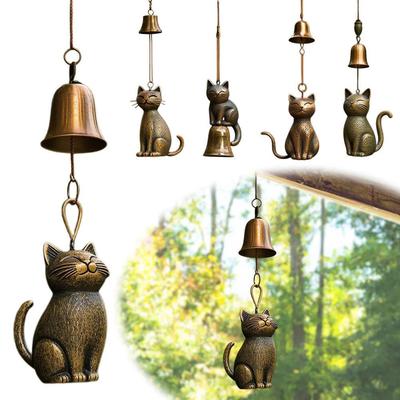 Cartoon-Katze Windspiel Haus Tür- und Fensterschmuck Außenhof Hängende Dekorationen Ornamente Windspiele Geschenke Neu