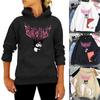 Stilvoller Kawaii Kuromi Hoodie mit Grunge Gothic Design und Cartoon-Print