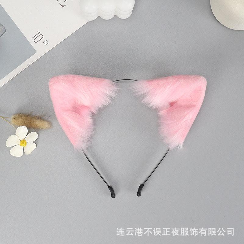 Fox cat ears headband plush animal ears headband cosplay dress up props KC headgear accessories One size fits all