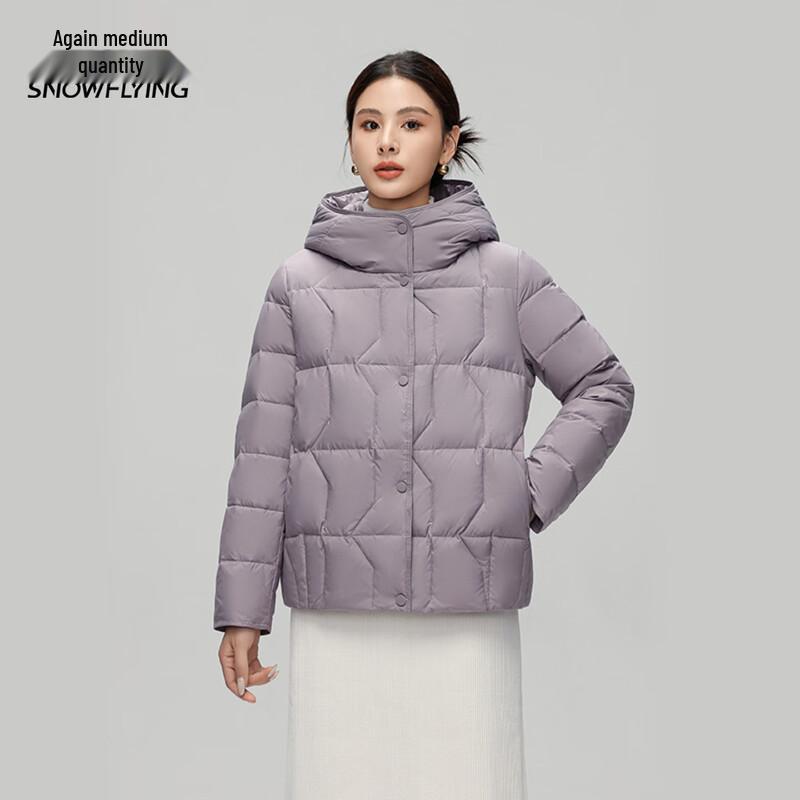XueZhongFei Damen Klassische Mittellange Daunenjacke mit Kapuze