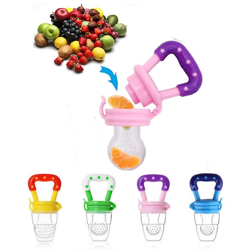 Silicone Baby Food Feeder Nipple Safe Milk Feeder for Baby with Handle Pacifier Bottles Nibbler Fresh Fruit Snack Holder 3 Month