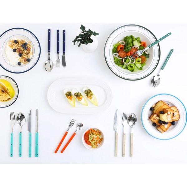 Siere Parve 4-person cutlery set, navy, light khaki, green, khaki, 4 spoons + 4 chopsticks, Korean popular tableware