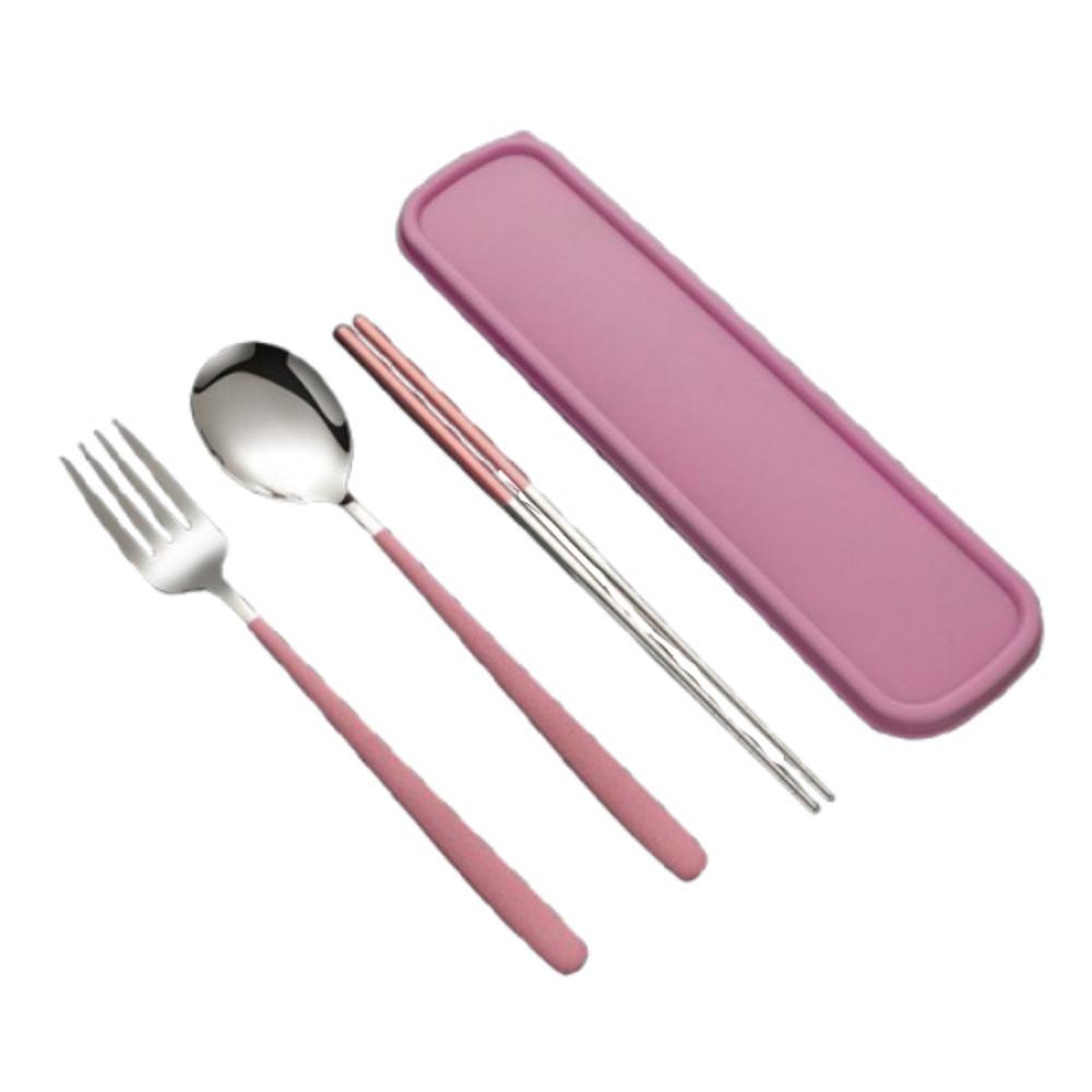 Silver/Gold Color Forks and Spoon Chopsticks Set Stainless Steel Travel Flatware  Picnic