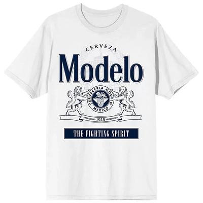 Men's Modelo Beer, Cerveza Logo Short Sleeve White T-Shirt