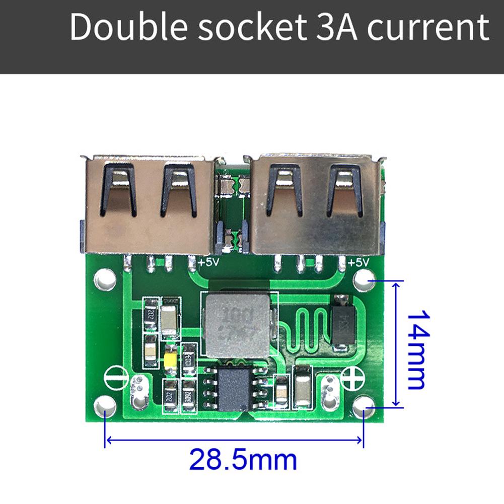 DC DC Step Down Converter 9V 12V 24V to 5V Module with Dual USB Output 3A Charging for USB Devices and Power Banks