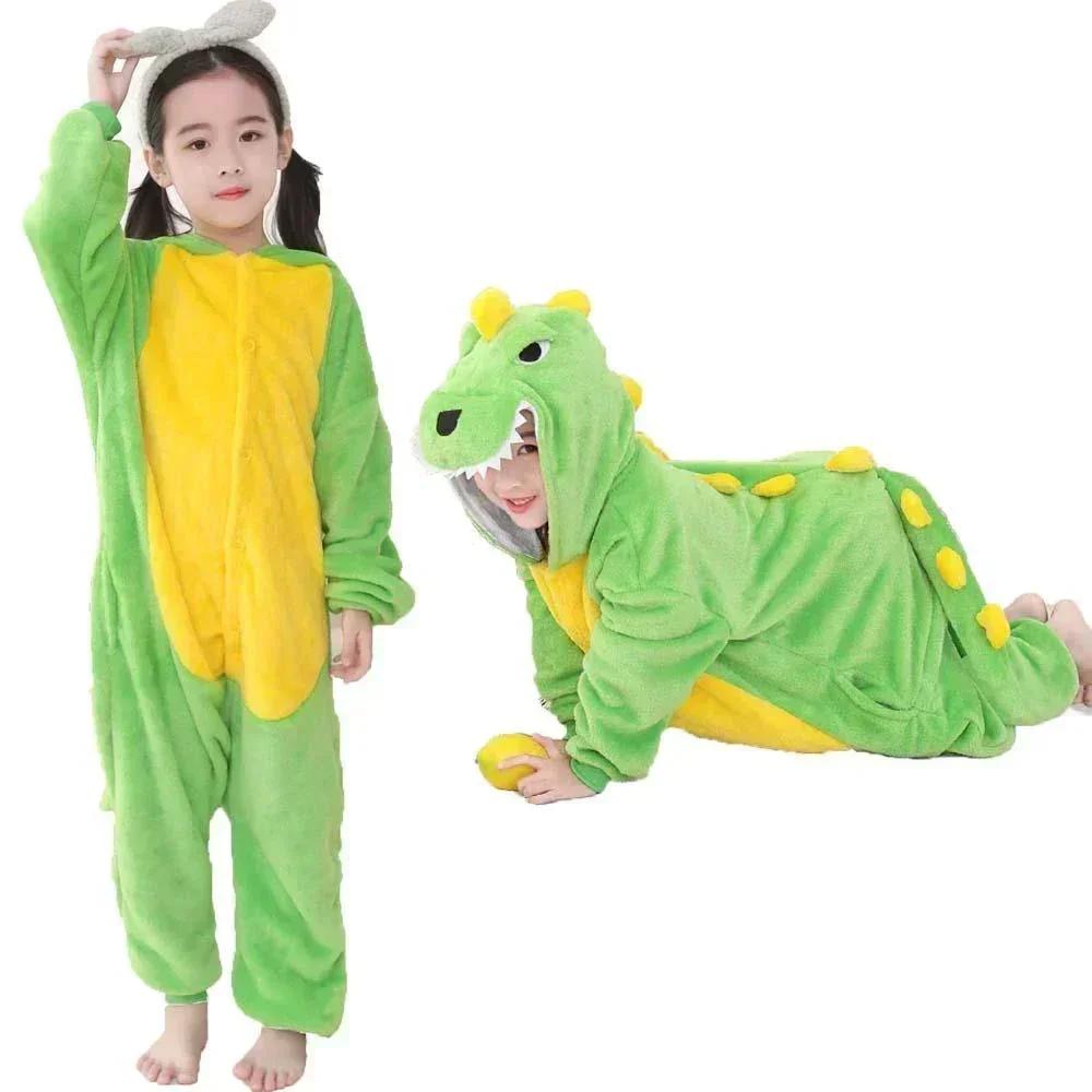 Girls Purple Pink Jumpsuits Unicorn Pajamas Kigurumi Toddler Kids Hooded Flannel Home Wear Children Onesie
