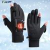 Tralowwinter Gloves Men Women Waterproof Touchscreen Non Slip Missing Finger Thermal Snow Running Cycling Driving