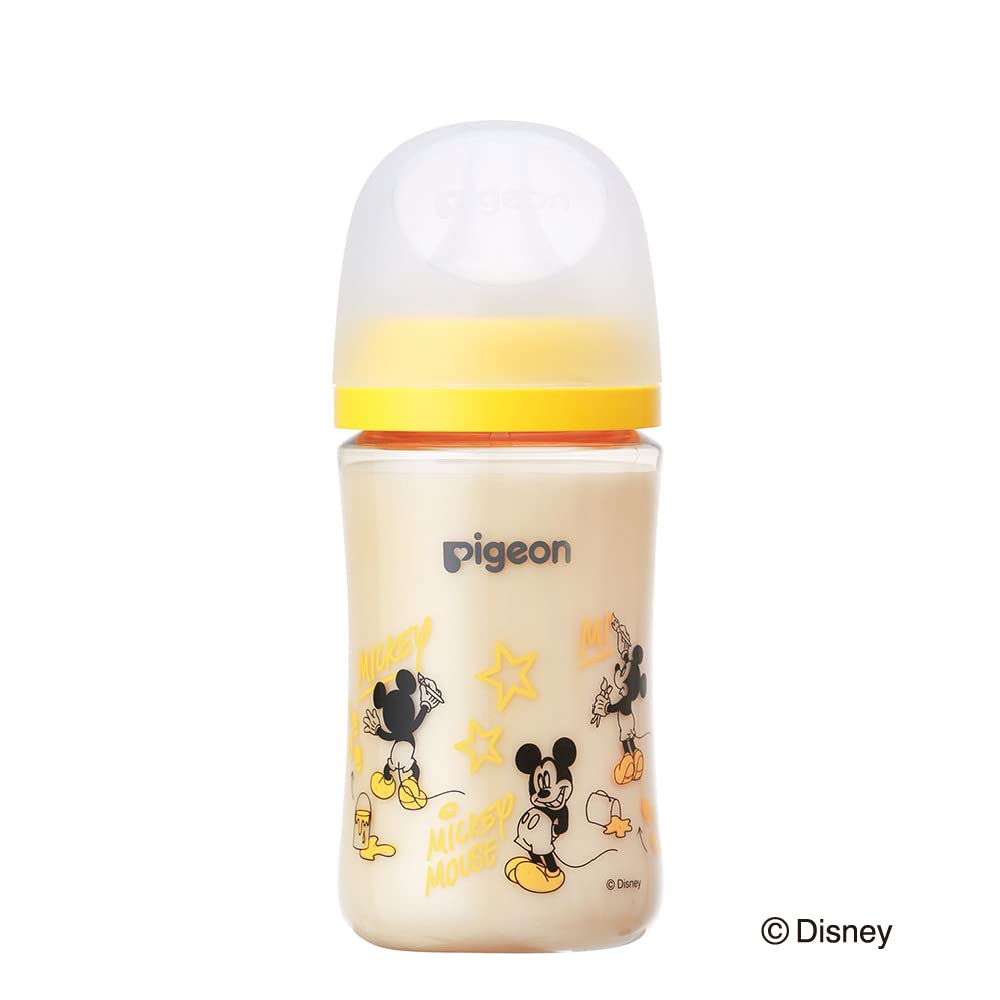 Pigeon Breastmilk Feeling Baby Bottle 240ml for 3 months and up Made from high quality plastic Disney Used in medical institutions Lightweight and