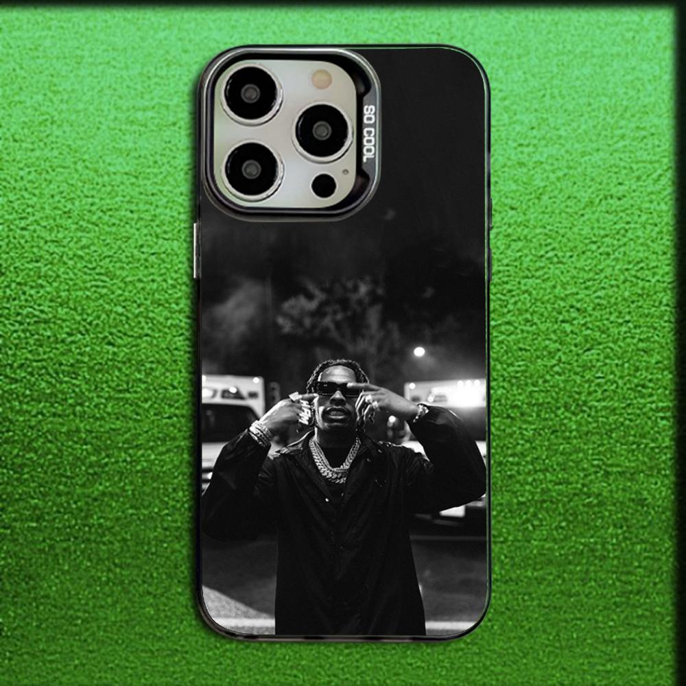 Rapper L-Lil Baby Phone Case For iPhone 16,15,14,13,12,11,Mini,Pro,MAX Gray Matte Silicone Black Cover