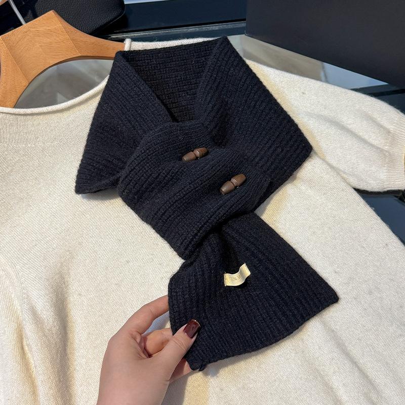 Wool Knitted Winter Scarf For Women Warm Cashmere Scarves Neckchief Solid Lady Shawl Wrap Female Pashmina Bufanda