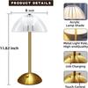 Cordless Table Lamps 3-Color Touch Stepless Dimmable Rechargeable Battery Powered Lighting Crystal Table Lamp for Living Room