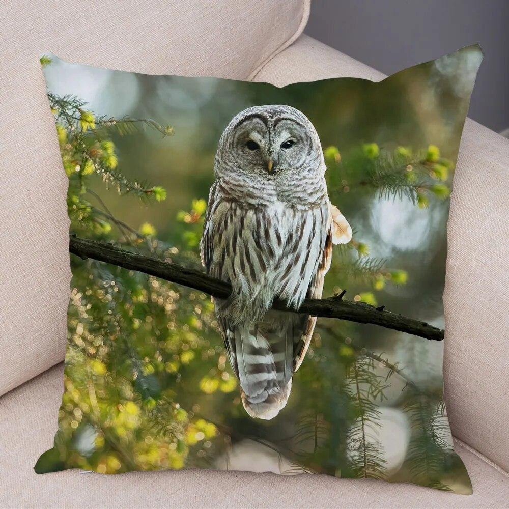Cute Animal Pillowcase Wild Owl Cushion Cover Decorative Pillowcase Sofa Home Children's Room