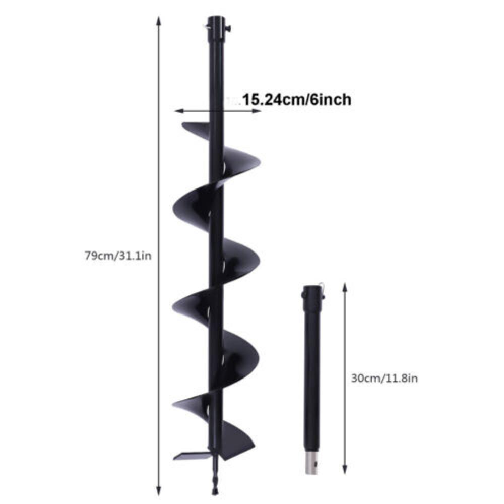 

Сверло-шнек Bymaocar 6 дюймов для замены отверстий под столбы, землеройная машина, помощник по посадке, удлинитель 11,81 дюйма, широко совместимо чёрный