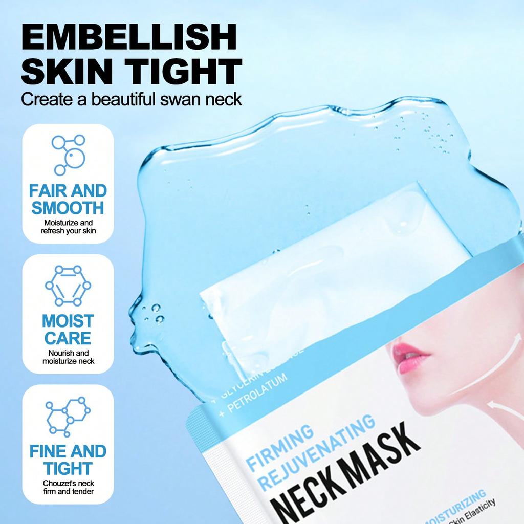 1/5/10PCS Firming And Rejuvenating Neck Mask, Neck Facial Mask, Containing Hyaluronic Acid, Asiatica