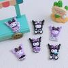 6Pcs New Kawaii Cute Playful Purple Rice Cartoon Animalseries Flat Bottom Scrapbook Diy Jewelry Making Hairwear Accessorie A120