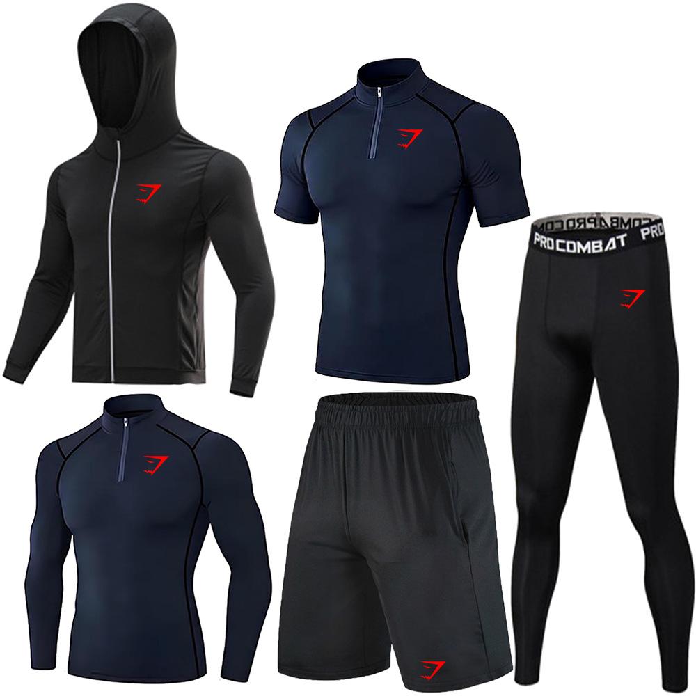 Set di Polo Elasticizzate ad Asciugatura Rapida da Uomo GYMSHARK - Abbigliamento Sportivo Traspirante, Aderente per Allenamento e Corsa con Protezione Solare