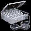 30-roms husholdnings skrivebord plast oppbevaringsboks for smykker 5,5" gjennomsiktig liten firkantet organizer