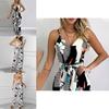 Elegant Multicolor Women Strappy Wide Leg Long Playsuit With V-neck Design