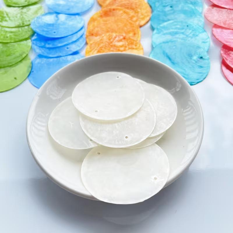 30PCS Boho Chic Double-Hole Bead Wind Chime-Handmade Shell Decorative Wind Catcher, Ideal for Wedding&Party Decorations