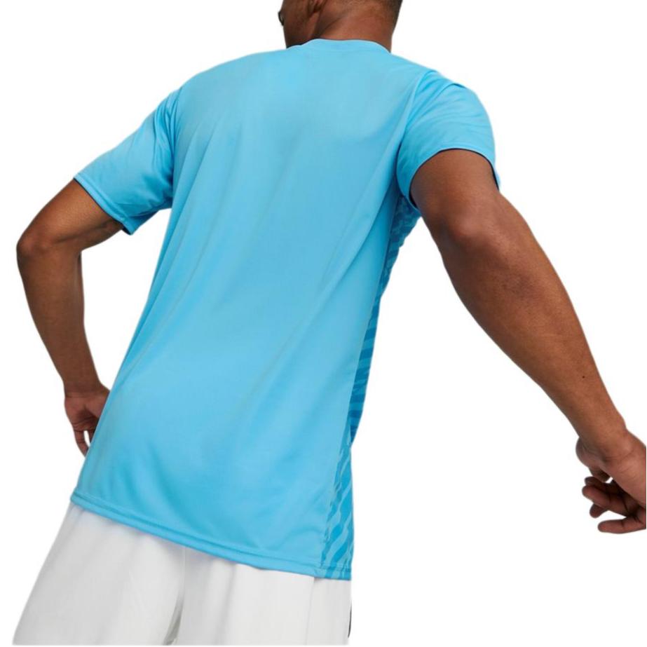 Puma Logo Print Round Neck Short Sleeve T-Shirt Men Tops Light-Blue 705371-18