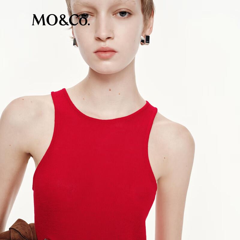 MO&Co. Linen Cotton Knit Racerback Tank Top