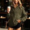 Women's Casual Loose Fit Long Sleeve Color Hoodie with Pockets for Everyday Wear