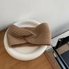 Retro Woolen Criss-Cross Headband: Knitted Wide-Brimmed Hairband, Sweet & Versatile Mori Girl Style.