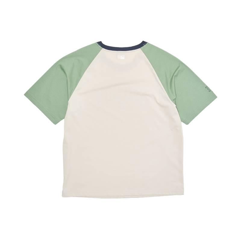 MLB SS26 Koszulka Unisex z Blokami Kolorystycznymi, Rękawem Raglanowym, Vintage, Luźna, Krótki Rękaw 3ATSV0663-43SAL
