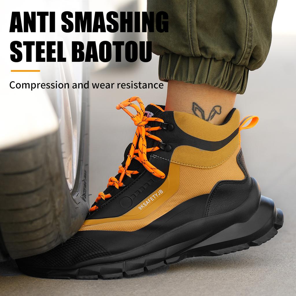 New Fashion Work Safety Boots Men Steel Toe Cap Lightweight Indestructible Boots Anti-puncture Construction Male Sneakers 37-48