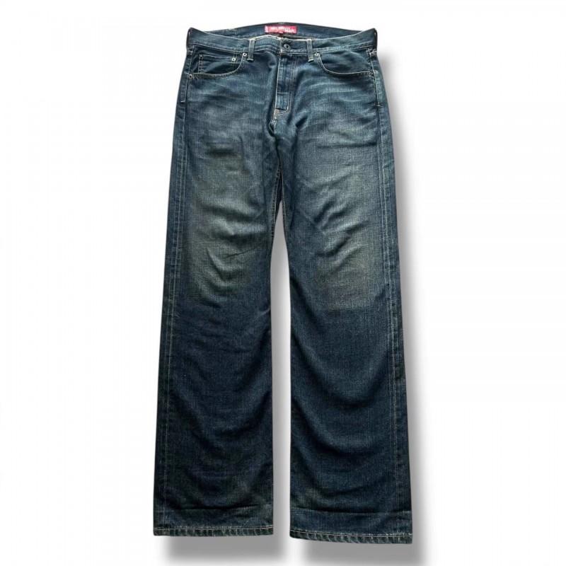 Vintage Washed Jeans Men Women Loose Straight Leg Black Gray Embroidery Streetwear Fall Winter