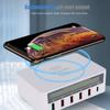 818 USB3.0 Multi Port Mobile Phone Fast Charger Shunt Adapter with Wireless Charging (White )