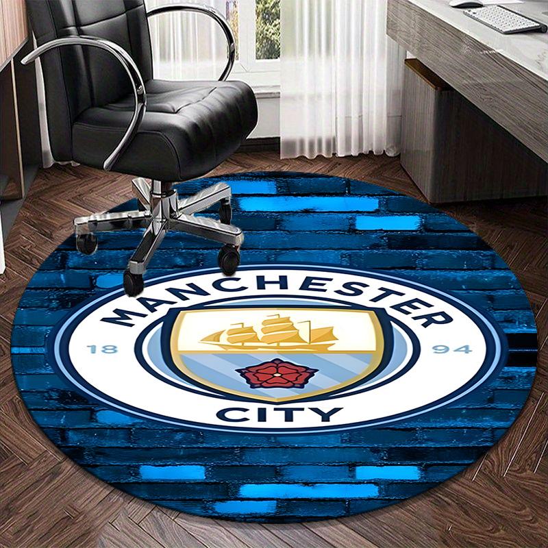1PC round rug City Football Club Printed Round Area Rug ,Rug For Home Office, Round Chair Rug, Decorative Carpet Fan gifts Christmas gift
