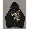2026 Y2K Streetwear Zip-Up Hoodie Unisex Oversized Pullover Casual Long Sleeve Sweatshirt