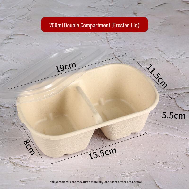 Hanyou Biodegradable Bagasse Lunch Box Set with PP Lids