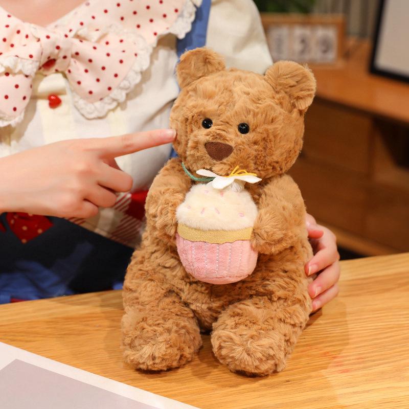 Cute Cake Bear Plush Toy - Soothing Companion Doll - Perfect Birthday Gift for Girls