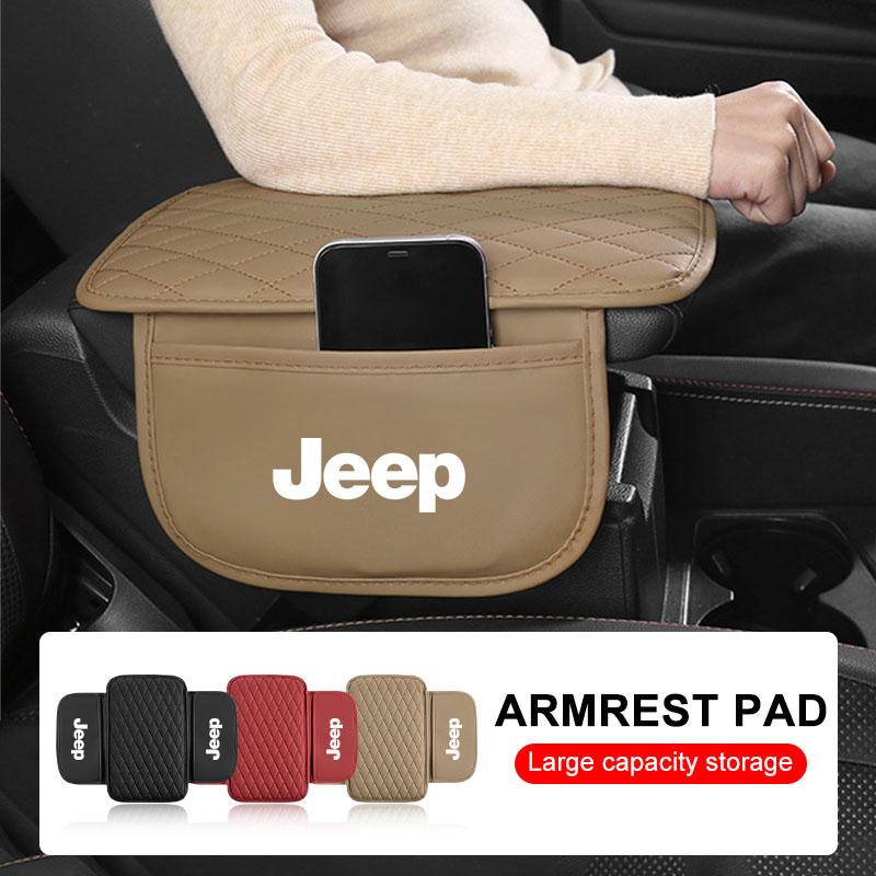 1Pcs Leather Car Armrest Mat Tissue Boxes Height Pad Armrest Box For Jeep Wrangler Grand Cherokee Renegade Tyre Stem Air Caps AKS1