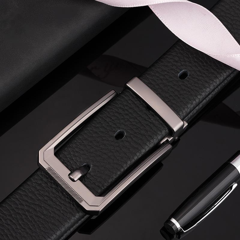 Belt Men'S Leather Casual Simple Pin Buckle Cowhide Belt Trendy Belt Belt Men'S Versatile Modern Belt Men'S