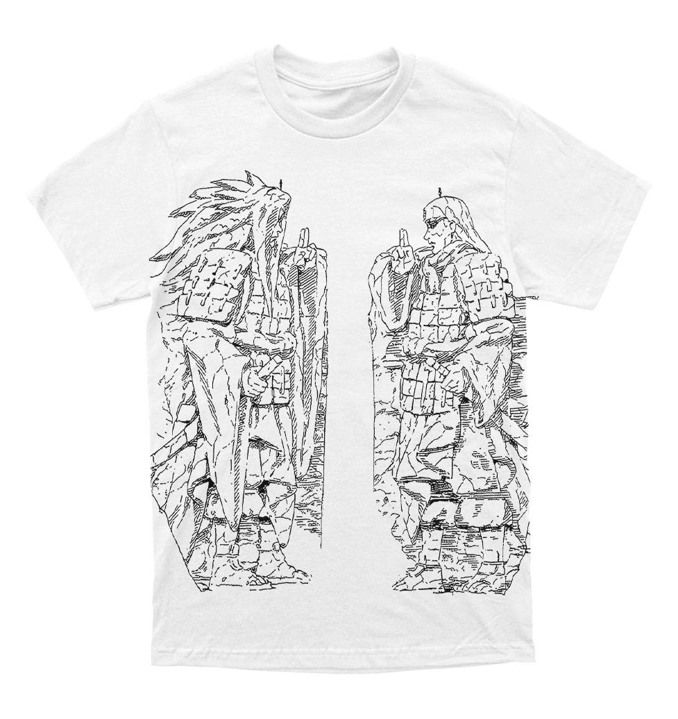 

Naruto Valley of The End Hashirama Madara Sketch Printed Tee Men Women Vintage Anime Streetwear Cotton T-Shirt S разноцветный