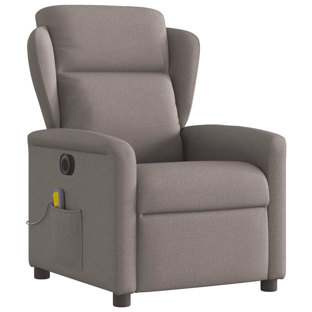 Electric Massage Chair Taupe Fabric