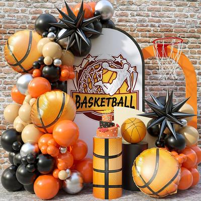 100 Uds arco de globos de baloncesto set de guirnaldas baloncesto fiesta globos guirnalda para niños fiesta de cumpleaños fiesta deportiva