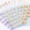 Pedras de Strass para Nail Art - Vidro de Cristal Brilhante com Fundo Plano e Compartimento de Seis Grades para Decoração de Unhas