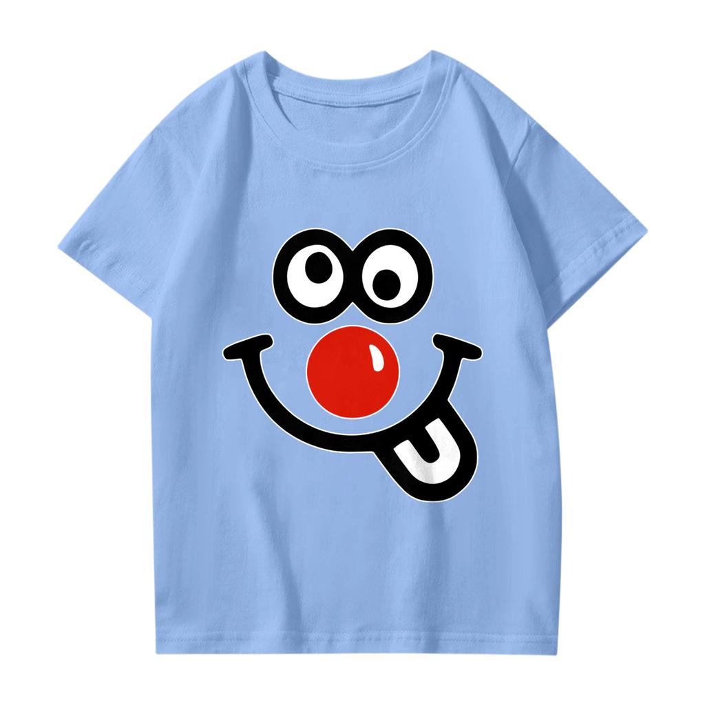 Modische Rundhals-Kurzarm-Arbeitskleidung bedruckte Oberteile für Kinder-Sommeroberteile