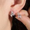 ZAKOL Luxury Plants Zirconia Stud Earrings For Women Girls Copper Color Crystal Metal Ears Zircon Wedding Festival Party Gifts