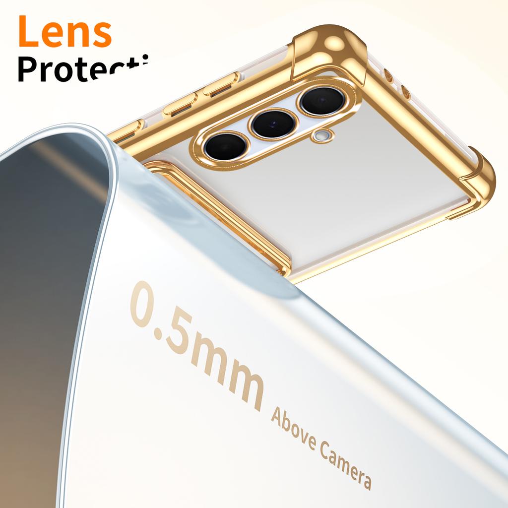 Card Slot Bag Clear Case For Samsung S26 S25 Edge S24 S23 S22 S21 S20 Note 20 Ultra Plus FE A56 A36 A26 A16 A06 Plating Cover