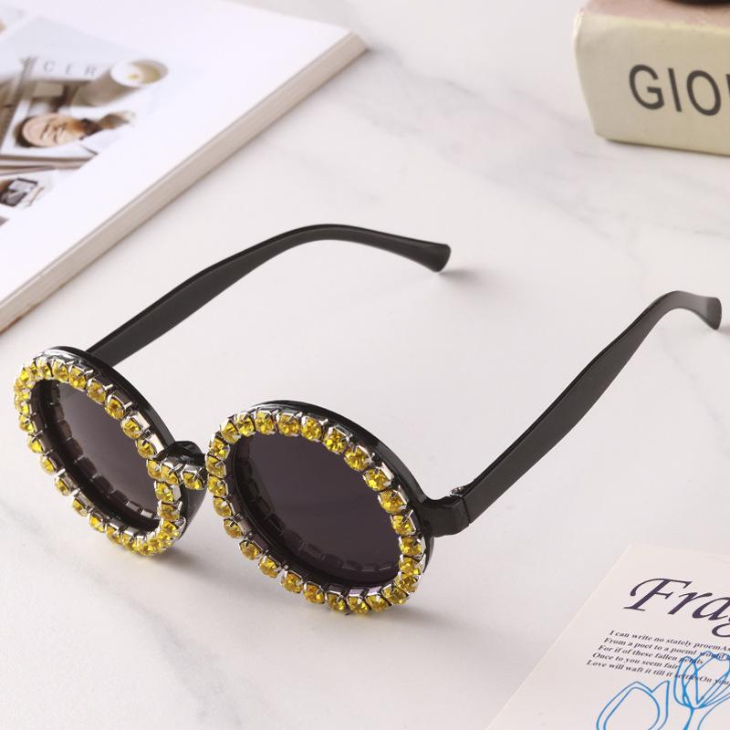 

Женские модные солнцезащитные очки с круглыми оправами, инкрустированные бриллиантами