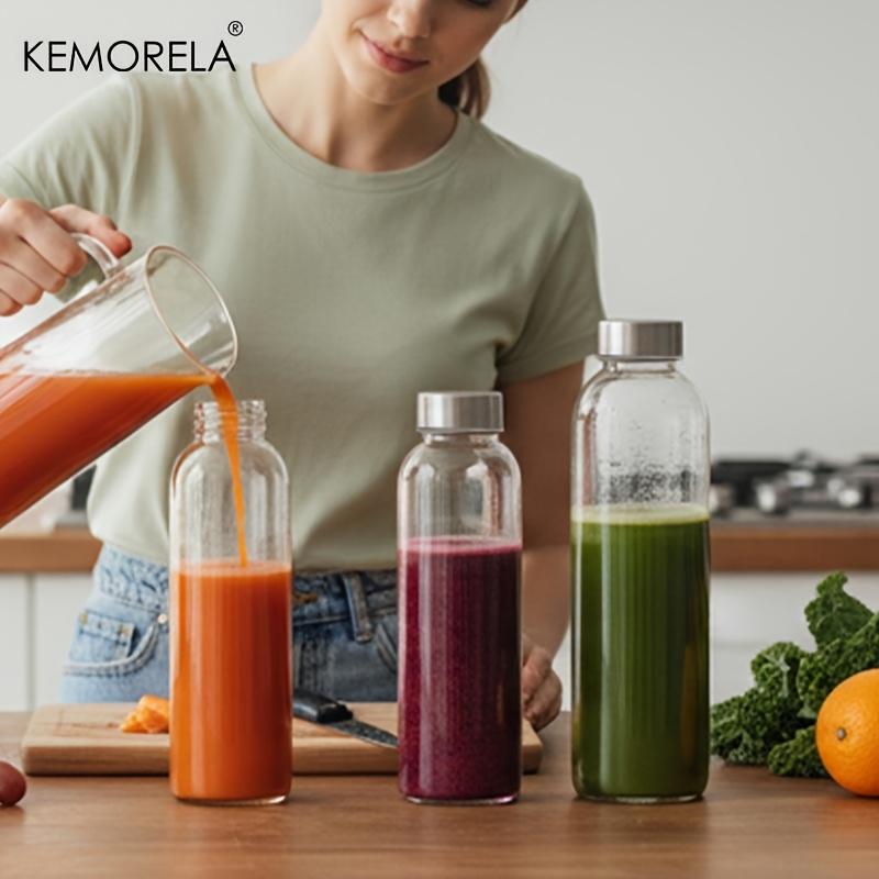 Glass Sports Water Bottle with Carrying Strap 500/750/1000ML for Vegetable Juices Fruit Juices And Coffee Include Cleaning Brush