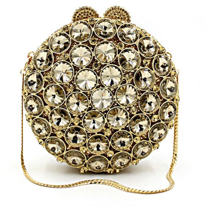 WHTUOHENG runde grüne Diamantkristall Abend-Clutch Tasche Strass Handtasche Luxus Damen Party Abschlussball Geldbörse Mit Steinen Clutches