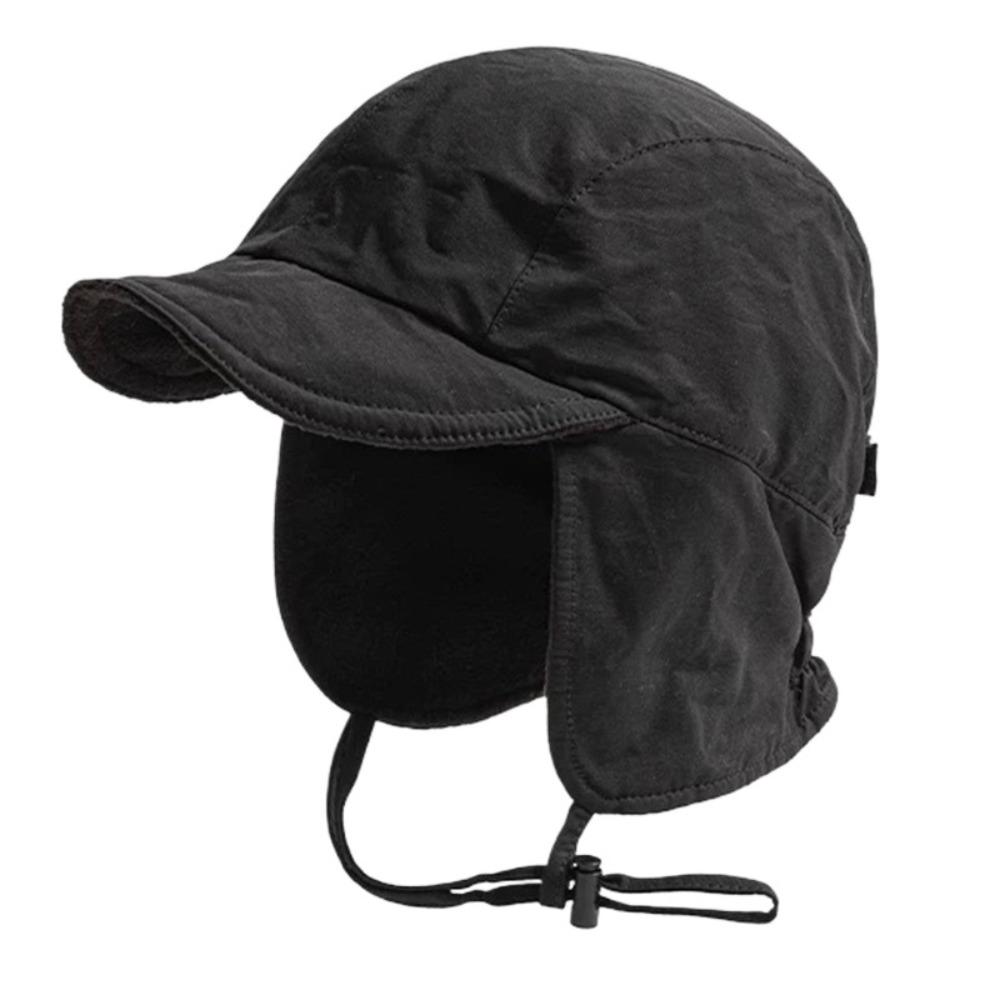 Windproof Velvet Pilot Hat Solid Color Winter Cap Japanese Bomber Hat  Outdoor